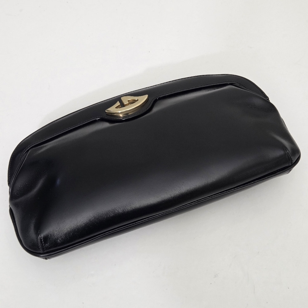 RARE AUTHENTIC VINTAGE GUCCI GLOSSY LEATHER CLUTCH BAG - Picture 11 of 15